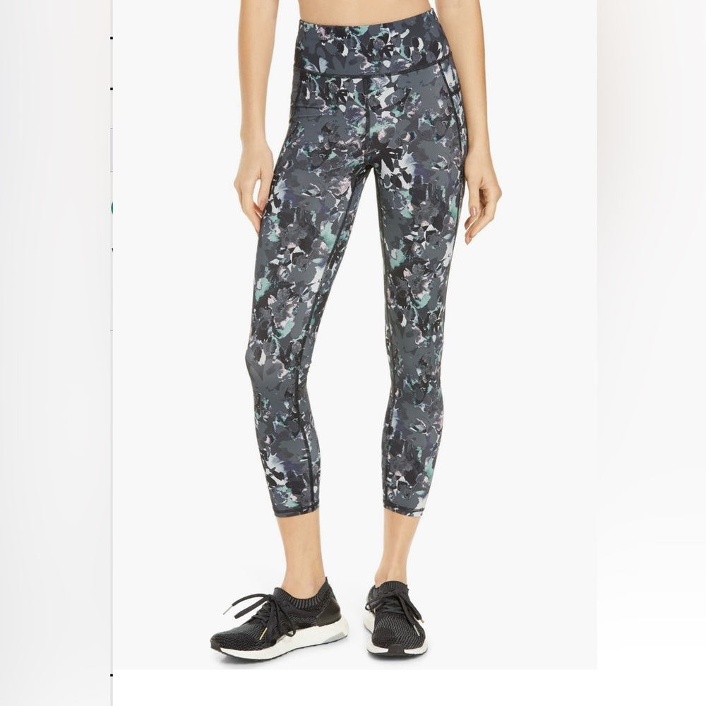 Sweaty Betty Zero Gravity 7/8 Length Leggings, XS, Slate Grey Nourish Print